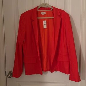 Loft Linen Blend Coral Blazer Size 18